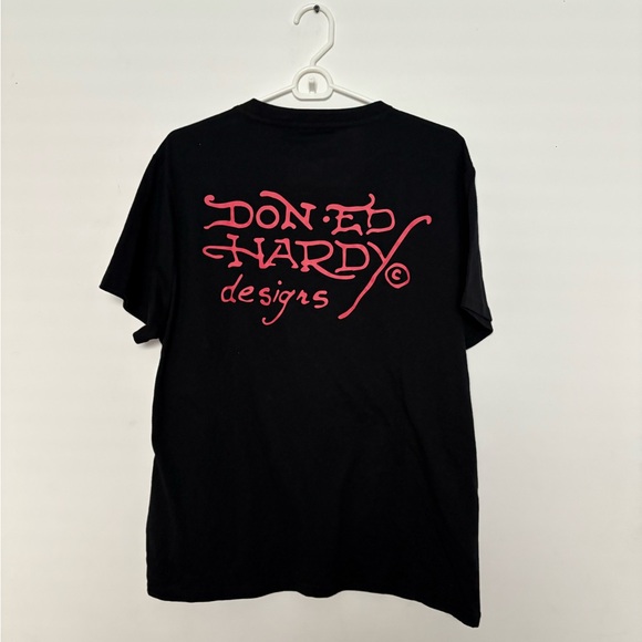 Ed Hardy Retro Rhinestone Tiger Black Tee Y2K Medium - Picture 3 of 5